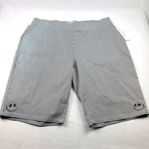 NWT Savion Jack Skellington Nightmare Before Xmas stripe strech Bermuda shorts